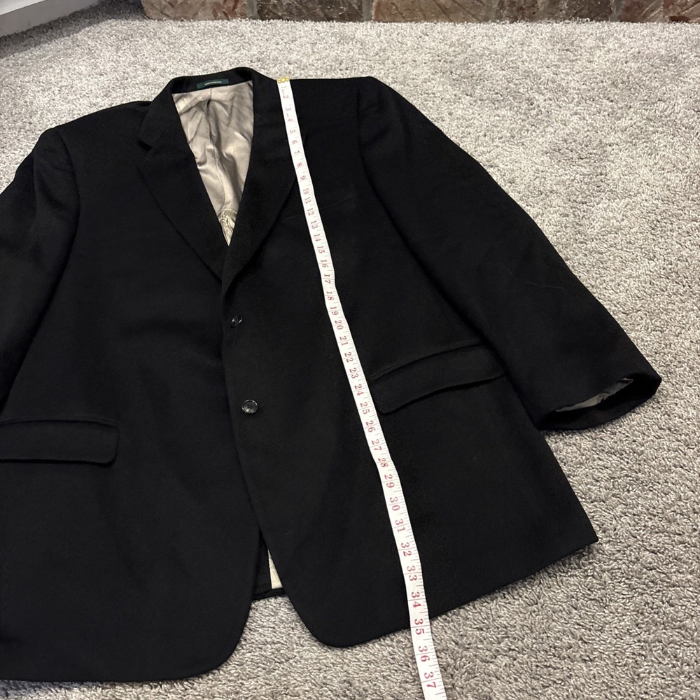 Palm Beach 100% Camel Hair Suirt Jacket Blazer Classic Black Soft 52 Long / 52L